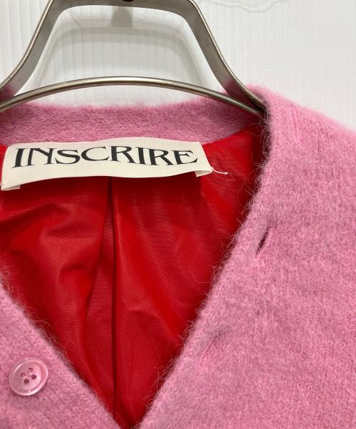 INSCRIRE（アンスクリア）INSCRIRE (アンスクリア) モヘアショートニットカーディガン ピンク サイズ:Mの古着・服飾アイテム