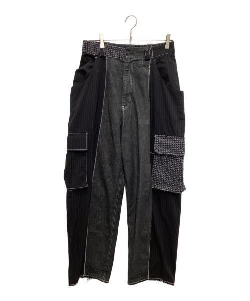 MAISON SPECIAL（メゾンスペシャル）MAISON SPECIAL (メゾンスペシャル) ミックスファブリックドッキングライディングカーゴパンツ グレー サイズ:1の古着・服飾アイテム