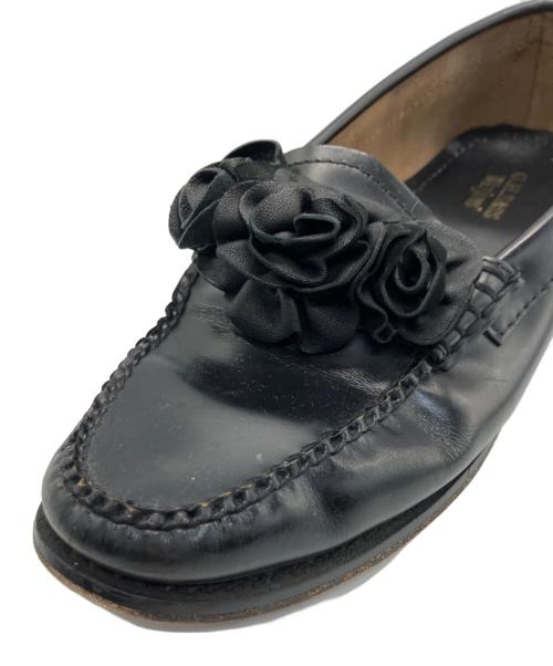 G.H.BASS（ジーエイチバス）G.H.BASS (ジーエイチバス) レザー フローラ ペニーローファー ブラック サイズ:US6の古着・服飾アイテム