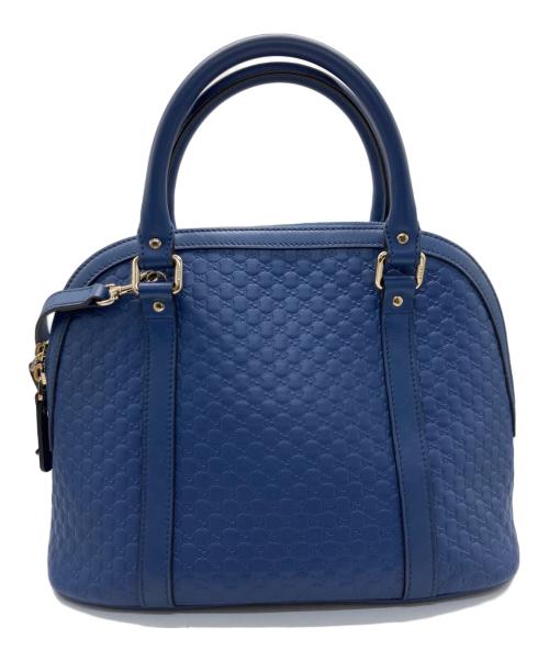 GUCCI（グッチ）GUCCI (グッチ) マイクログッチシマ ハンドバッグ ブルーの古着・服飾アイテム