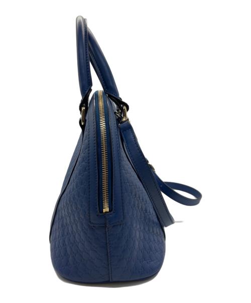 GUCCI（グッチ）GUCCI (グッチ) マイクログッチシマ ハンドバッグ ブルーの古着・服飾アイテム