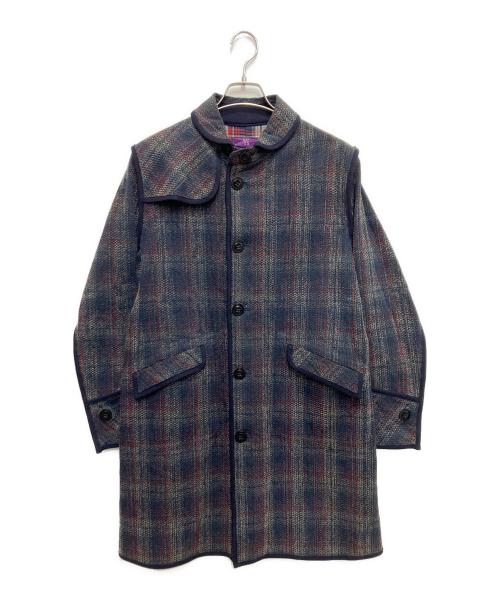 Y's PINK（ワイズ ピンク）Y's PINK (ワイズ ピンク) チェックフランネルコート ネイビー サイズ:2の古着・服飾アイテム