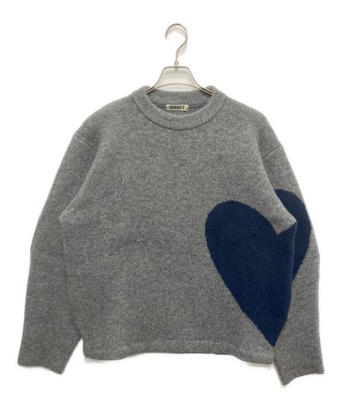 NKNIT（ンニット）NKNIT (ンニット) ハートパターンニット グレーの古着・服飾アイテム