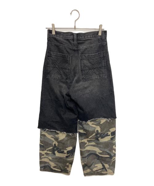 X-GIRL（エックスガール）X-girl (エックスガール) FADED CAMO LAYERED PANTS ブラック サイズ:Sの古着・服飾アイテム