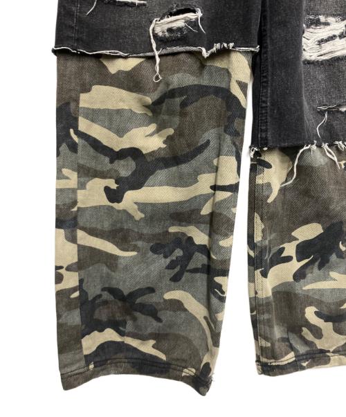 X-GIRL（エックスガール）X-girl (エックスガール) FADED CAMO LAYERED PANTS ブラック サイズ:Sの古着・服飾アイテム