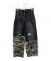 X-girl（エックスガール）の古着「FADED CAMO LAYERED PANTS」｜ブラック