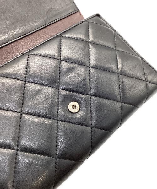 CHANEL（シャネル）CHANEL (シャネル) マトラッセフラップウォレット ブラックの古着・服飾アイテム