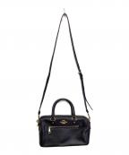 COACHコーチ）の古着「サッチェルショルダーバッグ」｜ブラック