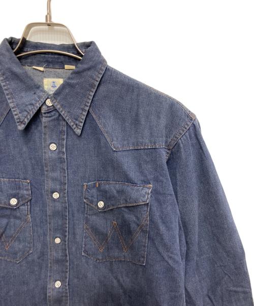 Wrangler（ラングラー）Wrangler (ラングラー) 復刻27MWウエスタンシャツ インディゴ サイズ:Mの古着・服飾アイテム