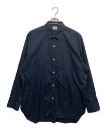 STEVEN ALAN（スティーブンアラン）の古着「140/2 BRD F/DRESS REGULAR COLLAR SHIRT」｜ネイビー