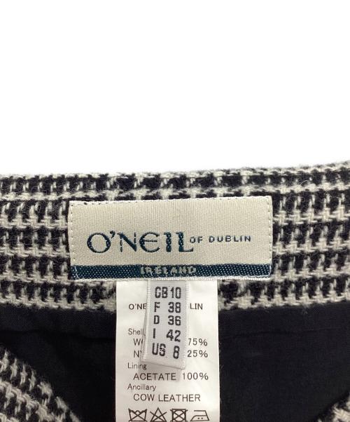 O'NEIL OF DUBLIN（オニールオブダブリン）O'NEIL OF DUBLIN (オニールオブダブリン) 千鳥柄ラップスカート ブラック サイズ:US8の古着・服飾アイテム
