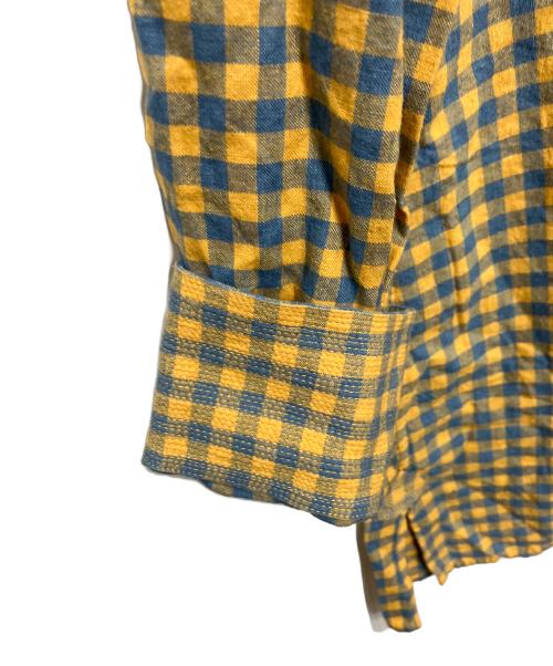 MAATEE&SONS（マーティーアンドサンズ）MAATEE&SONS (マーティーアンドサンズ) GUPTA KHADI COTTON CHECK SHIRTS イエロー×ブルー サイズ:2の古着・服飾アイテム