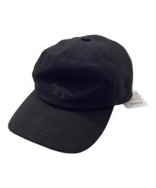 maison kitsune（メゾンキツネ）の古着「プロフィール フォックス ウール キャップ」｜ブラック