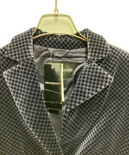 EMPORIO ARMANI（エンポリオ アルマーニ）EMPORIO ARMANI (エンポリオ アルマーニ) ハウンドトゥースベルベットジャケット パープル×ブラック サイズ:40の古着・服飾アイテム