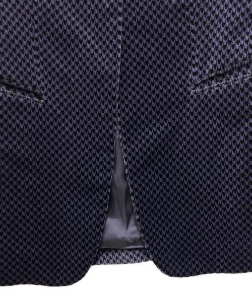 EMPORIO ARMANI（エンポリオ アルマーニ）EMPORIO ARMANI (エンポリオ アルマーニ) ハウンドトゥースベルベットジャケット パープル×ブラック サイズ:40の古着・服飾アイテム