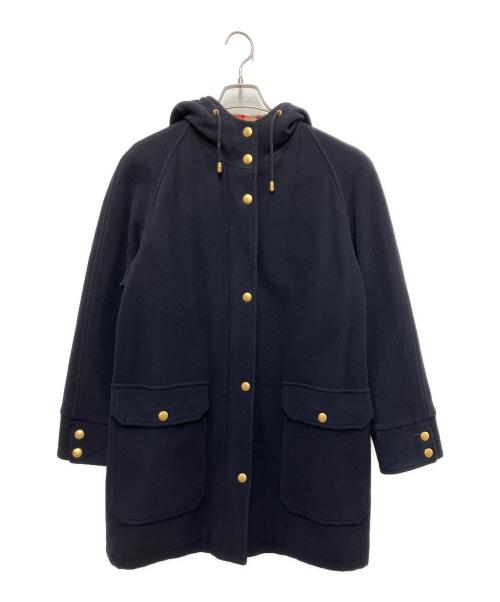 Burberry's（バーバリーズ）Burberry's (バーバリーズ) カシミヤ混フード付コート ネイビー サイズ:40の古着・服飾アイテム
