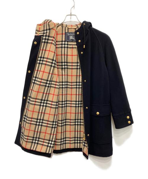 Burberry's（バーバリーズ）Burberry's (バーバリーズ) カシミヤ混フード付コート ネイビー サイズ:40の古着・服飾アイテム