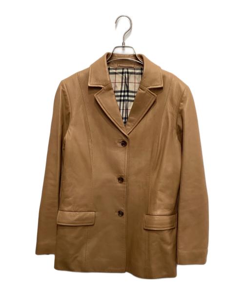 Burberry's（バーバリーズ）Burberry's (バーバリーズ) レザーテーラードジャケット アイボリー サイズ:40の古着・服飾アイテム