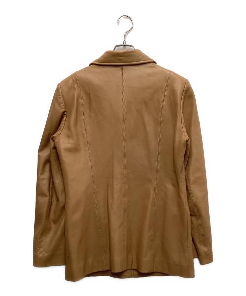 Burberry's（バーバリーズ）Burberry's (バーバリーズ) レザーテーラードジャケット アイボリー サイズ:40の古着・服飾アイテム