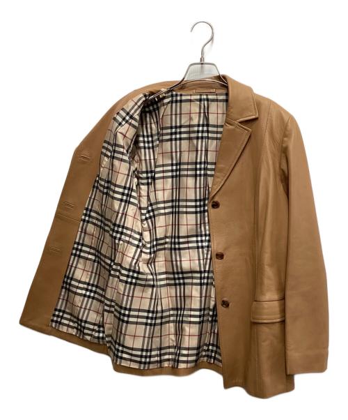 Burberry's（バーバリーズ）Burberry's (バーバリーズ) レザーテーラードジャケット アイボリー サイズ:40の古着・服飾アイテム