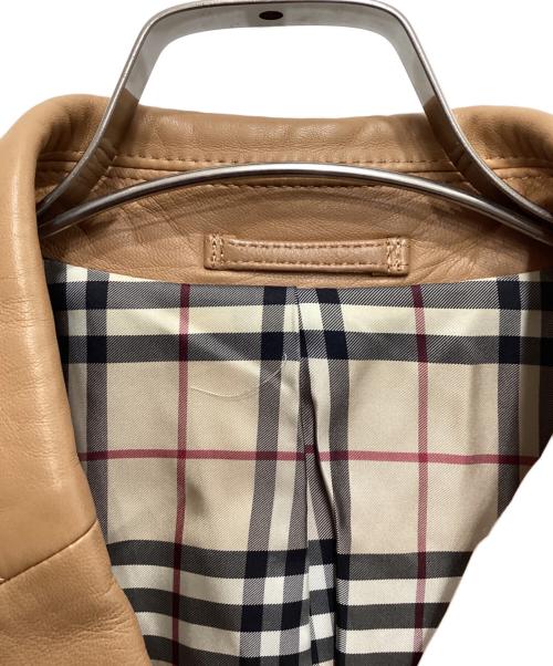 Burberry's（バーバリーズ）Burberry's (バーバリーズ) レザーテーラードジャケット アイボリー サイズ:40の古着・服飾アイテム