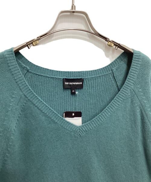 EMPORIO ARMANI（エンポリオ アルマーニ）EMPORIO ARMANI (エンポリオ アルマーニ) カシミヤ混Vネックニット グリーン サイズ:40の古着・服飾アイテム