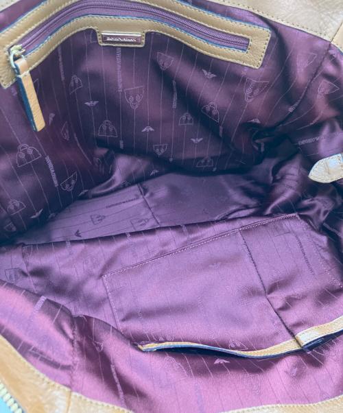 EMPORIO ARMANI（エンポリオ アルマーニ）EMPORIO ARMANI (エンポリオ アルマーニ) サークルロゴトートバッグ ブラウンの古着・服飾アイテム