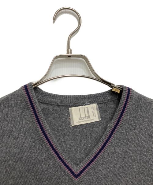 dunhill（ダンヒル）dunhill (ダンヒル) Vネックカシミヤニット グレー サイズ:freeの古着・服飾アイテム
