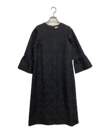Demi-Luxe Beams（デミルクス ビームス）の古着「ジャカード セミフレア ワンピース」｜ブラック