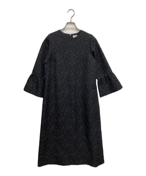 Demi-Luxe Beams（デミルクス ビームス）Demi-Luxe Beams (デミルクス ビームス) ジャカード セミフレア ワンピース ブラック サイズ:38の古着・服飾アイテム