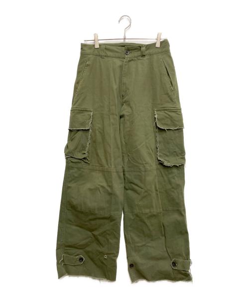 soerte（ソエルテ）soerte (ソエルテ) ワイドストレート ミリタリー カーゴパンツ カーキ サイズ:2の古着・服飾アイテム