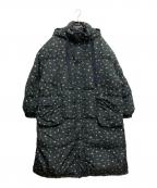 MAISON SPECIALメゾンスペシャル）の古着「Floral Pattern Long Length Down Coat/フローラルパターンロングダウンコート」｜ネイビー