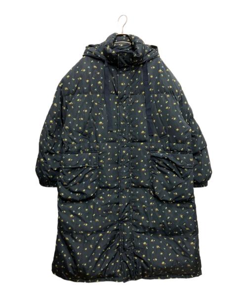MAISON SPECIAL（メゾンスペシャル）MAISON SPECIAL (メゾンスペシャル) Floral Pattern Long Length Down Coat/フローラルパターンロングダウンコート ネイビー サイズ:freeの古着・服飾アイテム