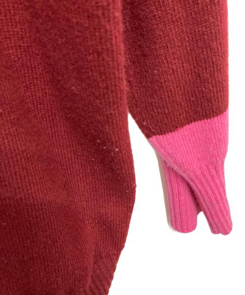 MACPHEE（マカフィー）MACPHEE (マカフィー) NZ LAMB 9G クルーネックプルオーバー ニット ブラウン サイズ:Mの古着・服飾アイテム