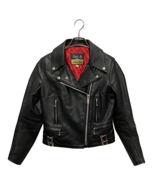 Triple Six（トリプルシックス）Triple Six (トリプルシックス) サイドベルト ライダースジャケット ブラック サイズ:34の古着・服飾アイテム