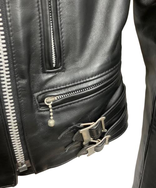 Triple Six（トリプルシックス）Triple Six (トリプルシックス) サイドベルト ライダースジャケット ブラック サイズ:34の古着・服飾アイテム