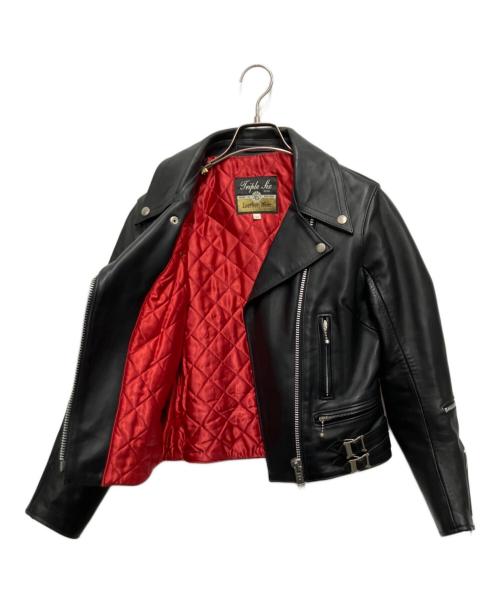 Triple Six（トリプルシックス）Triple Six (トリプルシックス) サイドベルト ライダースジャケット ブラック サイズ:34の古着・服飾アイテム