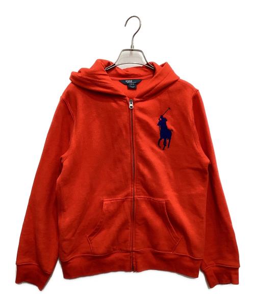 POLO RALPH LAUREN（ポロ・ラルフローレン）POLO RALPH LAUREN (ポロ・ラルフローレン) ビッグポニージップパーカー オレンジ サイズ:14-16の古着・服飾アイテム