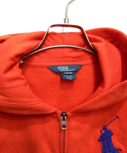 POLO RALPH LAUREN（ポロ・ラルフローレン）POLO RALPH LAUREN (ポロ・ラルフローレン) ビッグポニージップパーカー オレンジ サイズ:14-16の古着・服飾アイテム