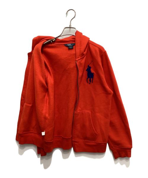 POLO RALPH LAUREN（ポロ・ラルフローレン）POLO RALPH LAUREN (ポロ・ラルフローレン) ビッグポニージップパーカー オレンジ サイズ:14-16の古着・服飾アイテム