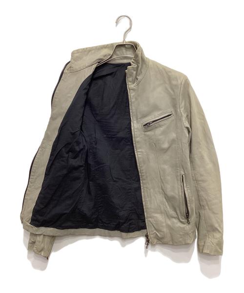 SHELLAC（シェラック）SHELLAC (シェラック) レザージャケット ベージュ サイズ:44の古着・服飾アイテム