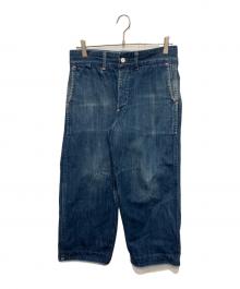 Porter Classic（ポータークラシック）の古着「ワイドクロップドデニムパンツ」｜インディゴ