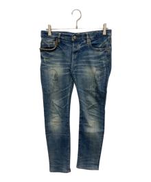 Andy Warhol by HYSTERIC GLAMOUR（アンディーウォーホルバイヒステリックグラマー）の古着「スカル×スタッズデニムパンツ」｜インディゴ