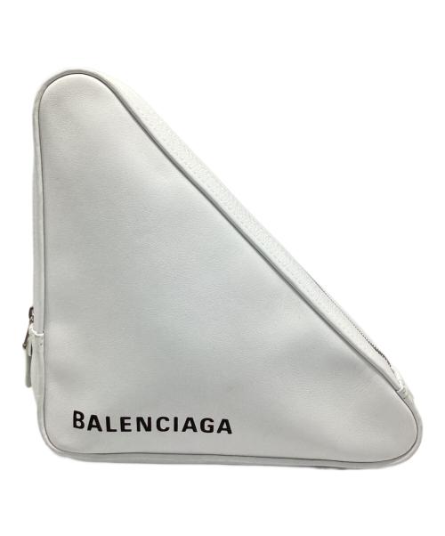 BALENCIAGA（バレンシアガ）BALENCIAGA (バレンシアガ) トライアングルクラッチバッグ ホワイトの古着・服飾アイテム