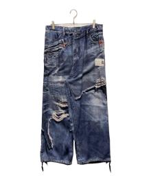 Maison MIHARA YASUHIRO×T.A.T.A（メゾン ミハラ ヤスヒロ）の古着「TROMPE-L'OEIL DENIM PANTS」｜インディゴ