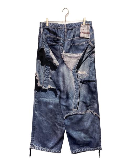 Maison MIHARA YASUHIRO（メゾン ミハラ ヤスヒロ）Maison MIHARA YASUHIRO (メゾン ミハラ ヤスヒロ) T.A.T.A TROMPE-L'OEIL DENIM PANTS インディゴ サイズ:Ｌの古着・服飾アイテム