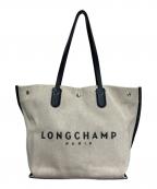 LONGCHAMPロンシャン）の古着「ロゾ エッセンシャルL トートバッグ」｜アイボリー×ブラック