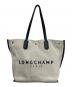 LONGCHAMP（ロンシャン）の古着「ロゾ エッセンシャルL トートバッグ」｜アイボリー×ブラック