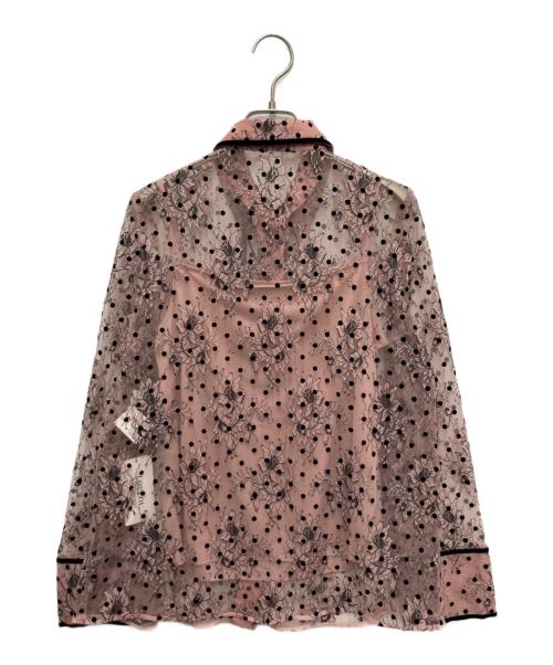 Loulou Willoughby（ルルウィルビー）Loulou Willoughby (ルルウィルビー) フロッキードットレースブラウス ピンク サイズ:SIZE2 未使用品の古着・服飾アイテム