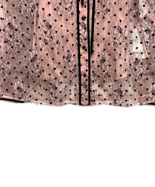 Loulou Willoughby（ルルウィルビー）Loulou Willoughby (ルルウィルビー) フロッキードットレースブラウス ピンク サイズ:SIZE2 未使用品の古着・服飾アイテム